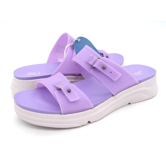 JBU Sandals Womens 9.5 Purple Fenton Platform Waterproof Slides Slip On PVC - Picture 1 of 10